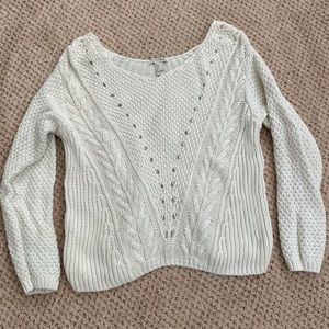 White Knit Sweater, Size S
